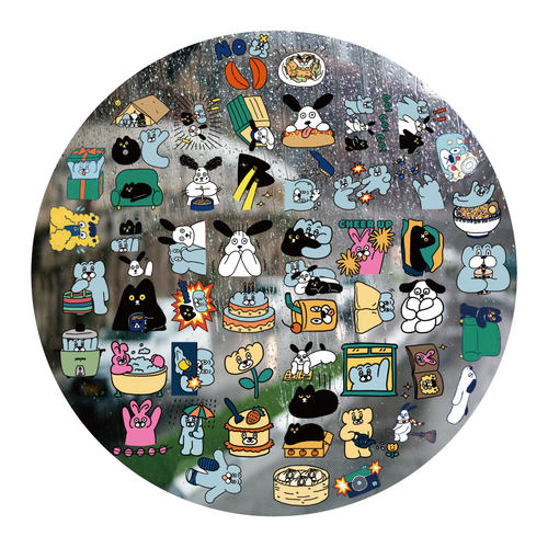 涂鸦饺猫狗狗UV转印贴动漫电动牙刷防水晶标签手机壳头盔装饰贴纸