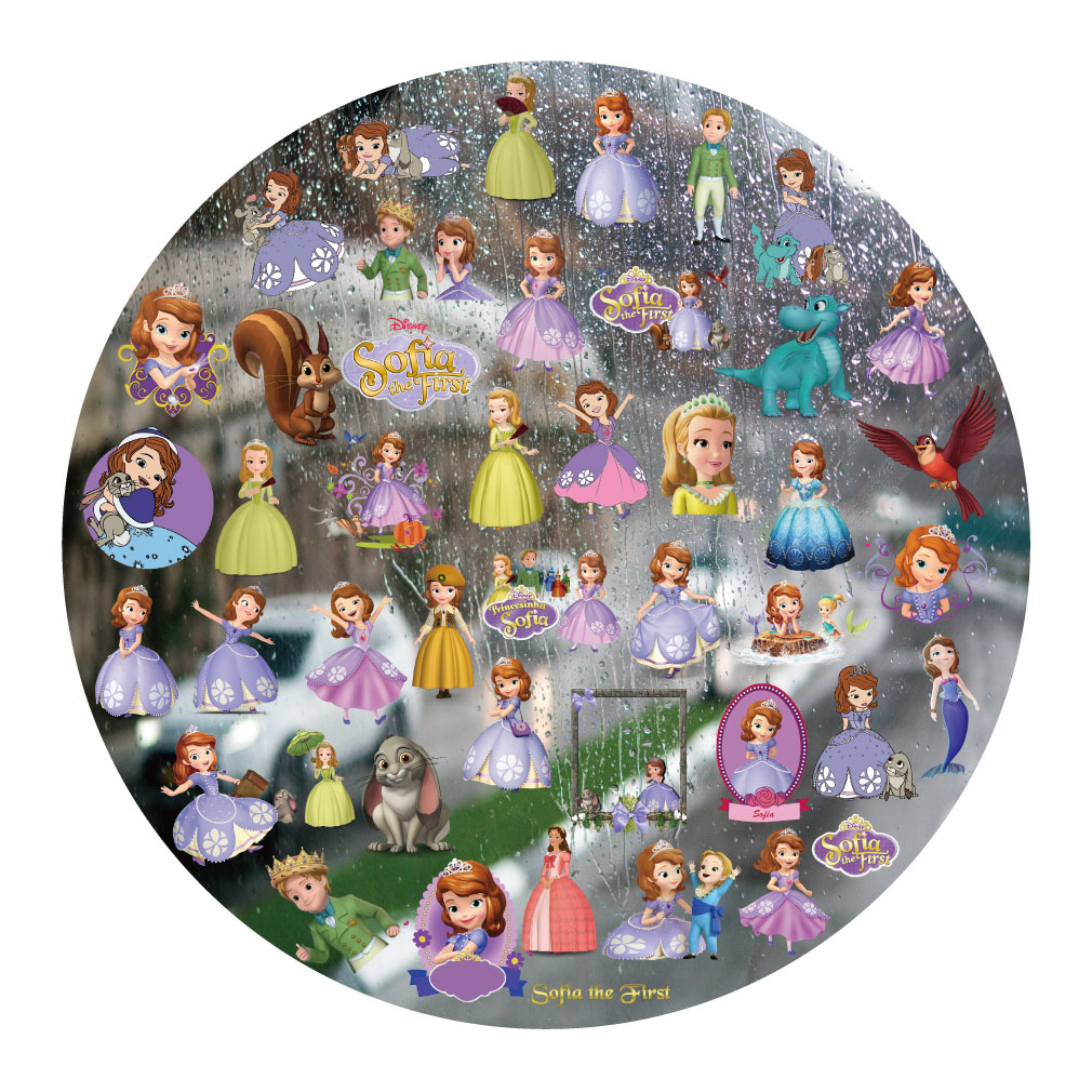 小公主苏菲亚UV转印贴卡通电动牙刷防水水晶标签手机壳头装饰贴纸