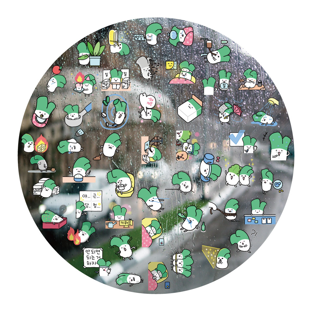 韩系搞怪大葱UV转印贴动漫电动牙刷防水水晶标签手机壳头装饰贴纸