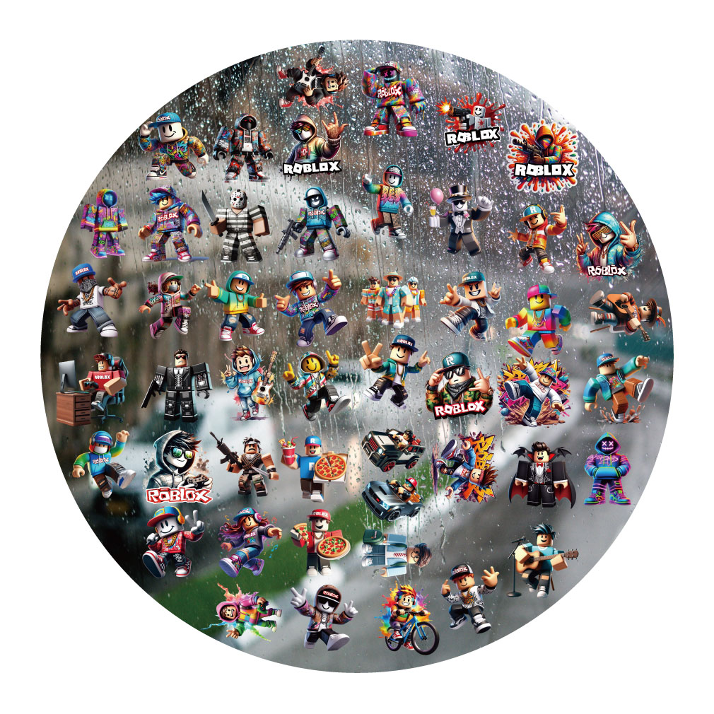 沙盒罗布乐思UV转印贴动漫电动牙刷防水水晶标签手机壳头装饰贴纸