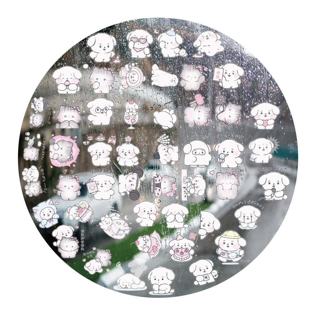 小狗小猫咪UV转印贴动漫电动牙刷防水水晶标签手机壳头装饰贴纸