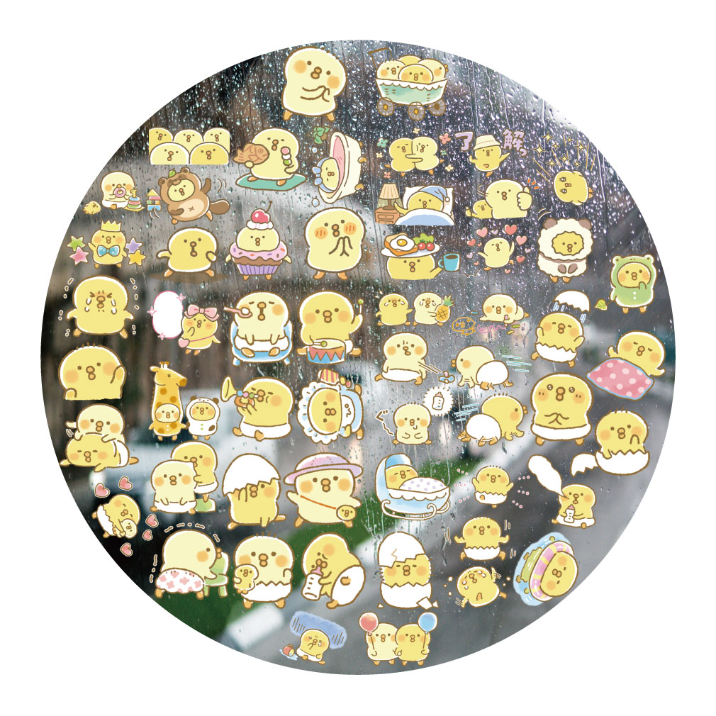小豆鸡吱吱豆UV转印贴动漫电动牙刷防水晶标签手机壳头盔装饰贴纸