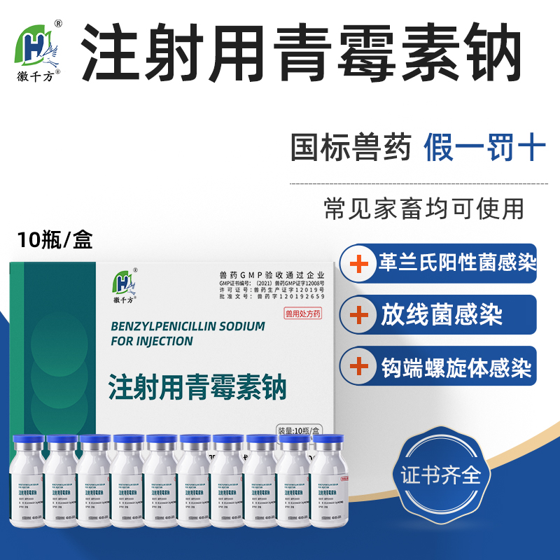 徽千方注射用青霉素钠抗生素兽药