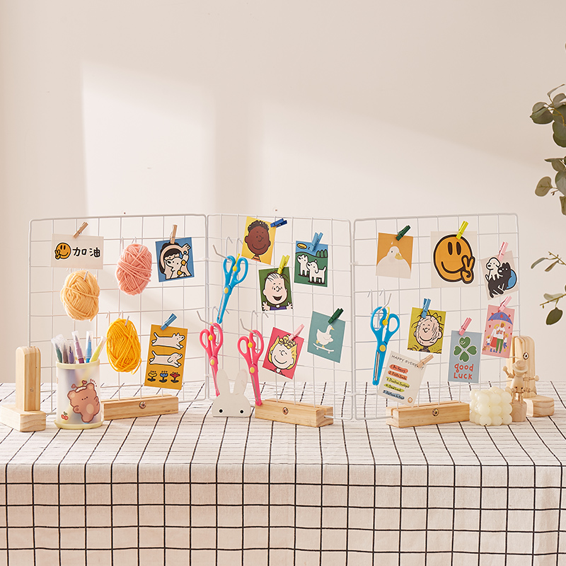展示架美工置物架网格架幼儿园作品展示架桌面铁网片装饰挂架铁架