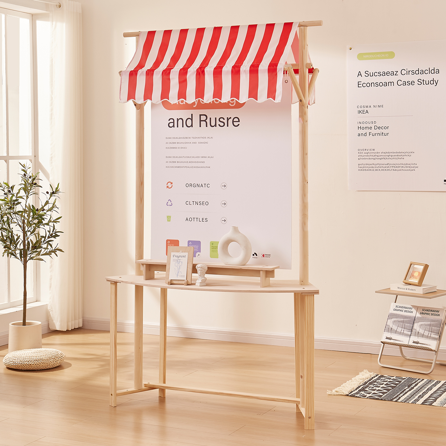 屏风展示柜落地实木产品展示陈列柜货架摆件立体桌中岛柜商用摆台