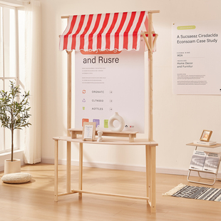 屏风展示柜落地实木产品展示陈列柜货架摆件立体桌中岛柜商用摆台