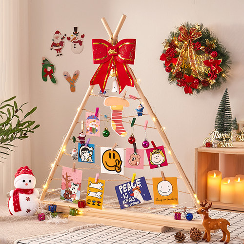 ins风三角麻绳相框卧室展示架