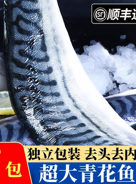 青花鱼片日式盐渍新鲜整条鲐鲭鱼青占鱼商用冷冻青花鱼非挪威进口