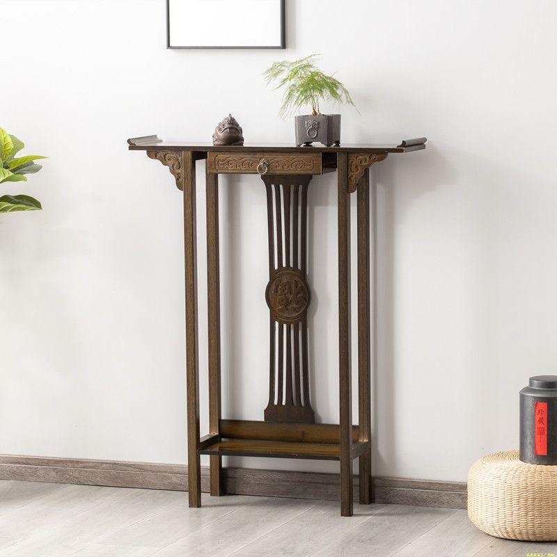 玄关桌置物台新中式长条几窄条桌入户端景台简约客厅条案禅意供桌