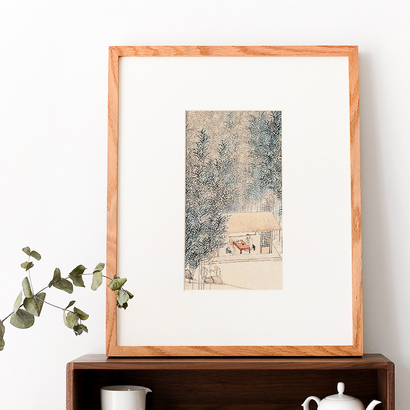 宋代美学 宋式挂画中式山水书房茶室禅意水墨客厅三联民宿装饰画