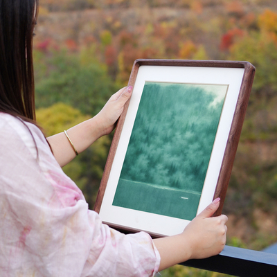 行卫东 山水水墨装饰画新中式雅静客厅餐厅书房茶室实木挂画