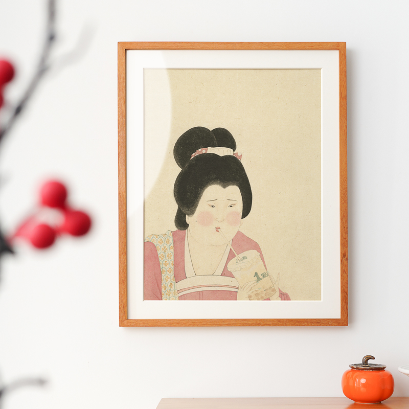 蒋林霖x山房春事仕女图新中式装饰画国画书房茶室客厅古风壁挂画