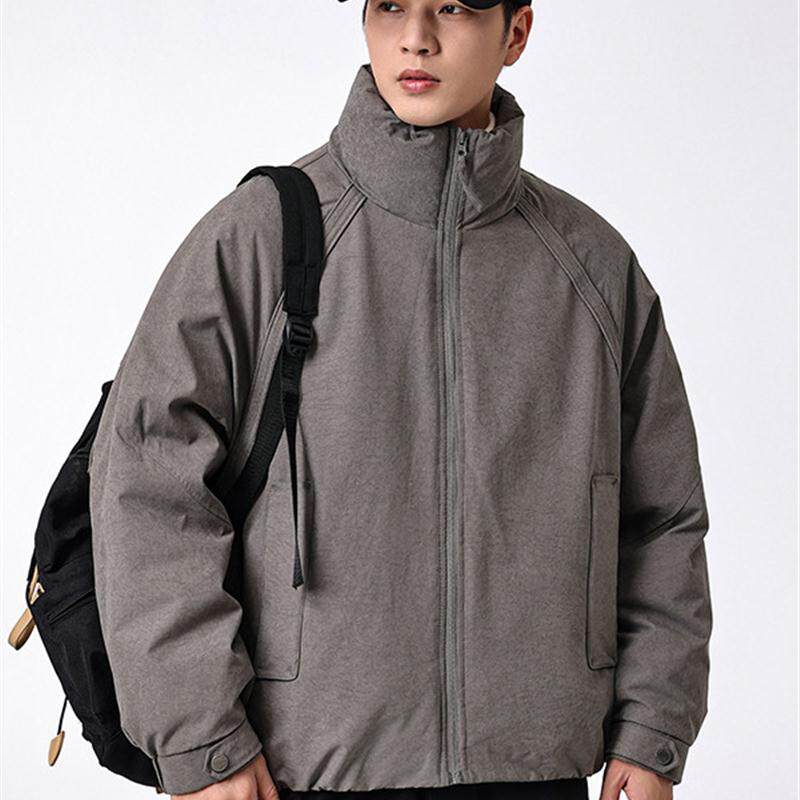 羽绒服男士冬季加厚2025新款立领潮牌短款宽松保暖工装外套男上衣