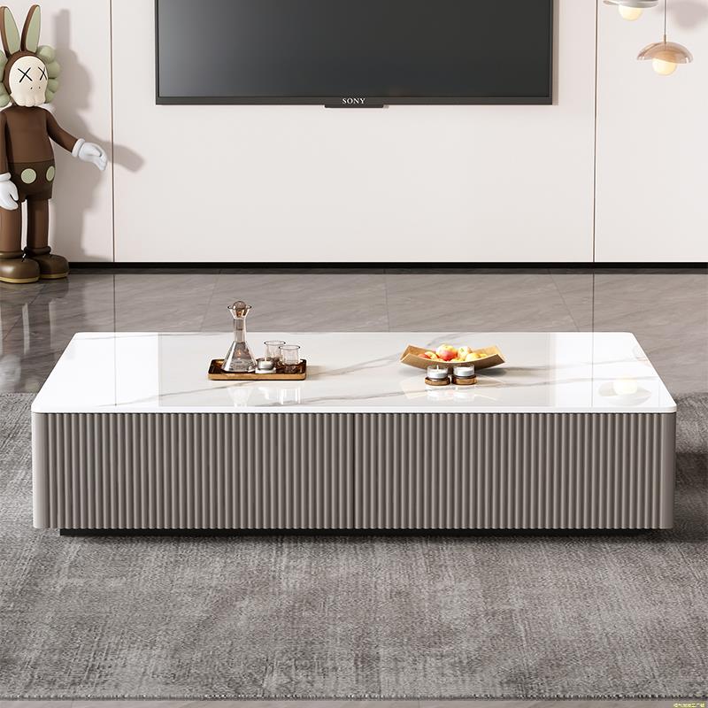 岩板茶几客厅家用2025新款小户型现代简约高级感落地电视机柜组合