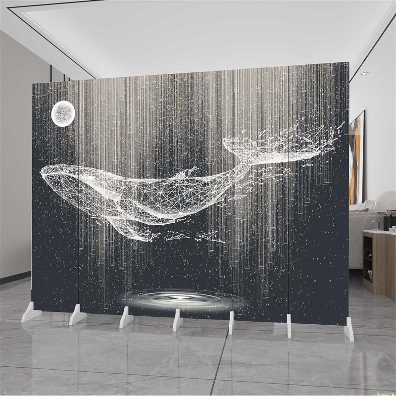 定做轻奢屏风隔断办公室客厅遮挡卧室折叠移动现代简约直播折屏