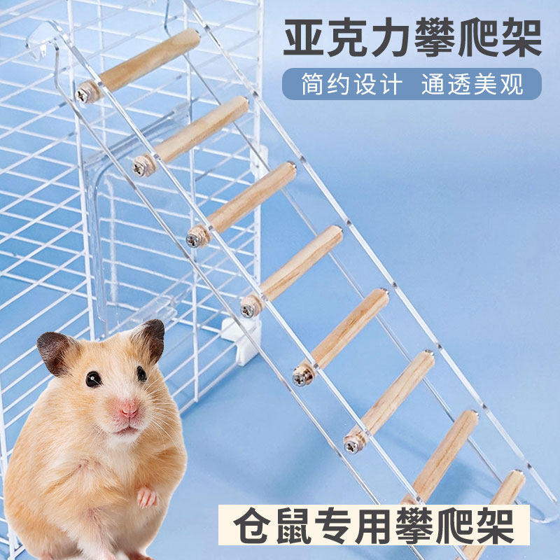 仓鼠专用攀爬梯子亚克力云梯多层加宽小宠蜜袋鼯花枝鼠鸟玩具
