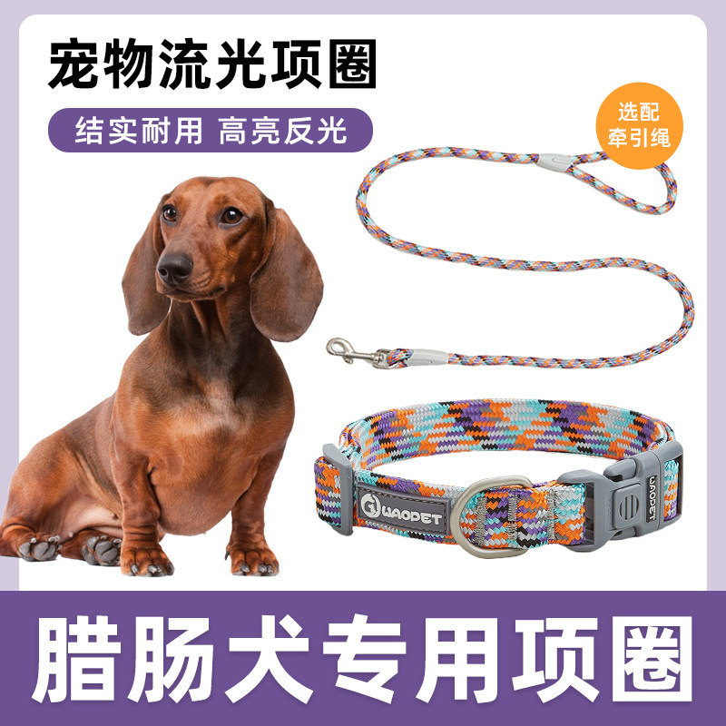 腊肠犬专用项圈牵引绳宠物遛狗狗绳大型中型小型犬狗链子颈套脖圈