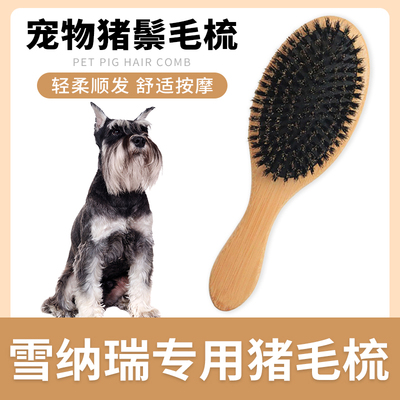 雪纳瑞专用猪鬃毛刷狗狗梳子