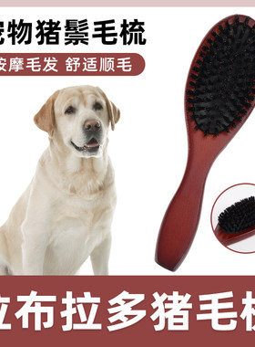 拉布拉多专用猪鬃毛刷宠物狗狗梳子去浮毛祛毛脱毛开结刷毛清理器