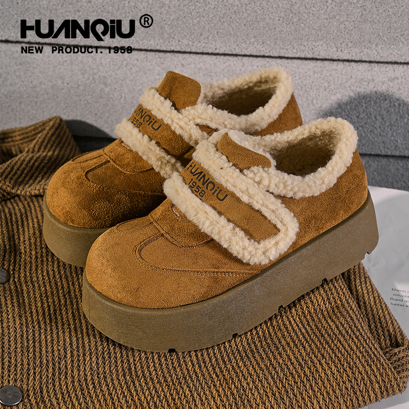 环球官方旗舰店魔术贴雪地靴女款