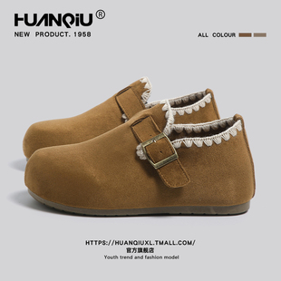 环球厚底全包勃肯鞋女款2025冬季新款爆款外穿一脚蹬单鞋软底女鞋