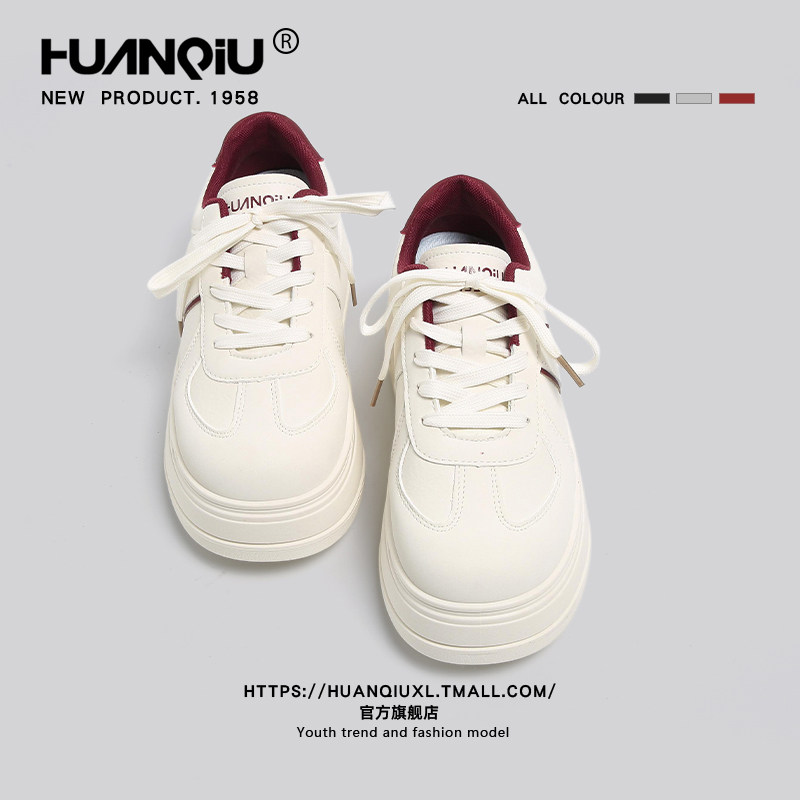 环球安可拉红小白鞋女2026新款春季厚底增高鞋子女款运动休闲板鞋,女鞋,休闲板鞋,淘宝优惠券,粉丝福利购,淘宝优惠卷