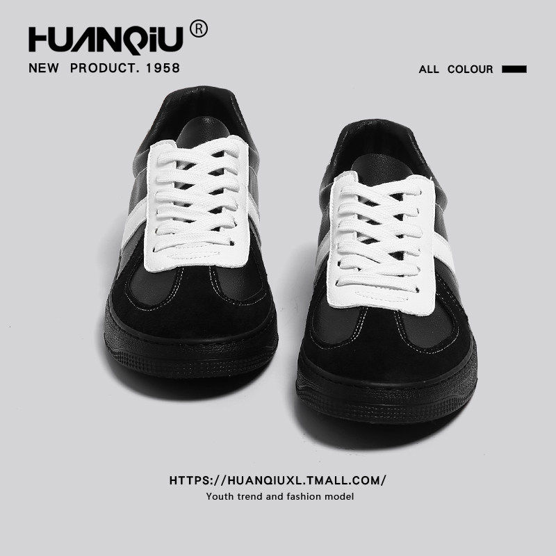 环球厚底休闲德训鞋子男款2026春季新款黑色板鞋秋季休闲运动男鞋,流行男鞋,德训鞋,淘宝优惠券,粉丝福利购,淘宝优惠卷