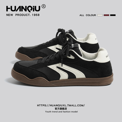 环球官方旗舰店黑色低帮板鞋男