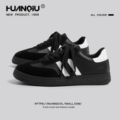 百搭小众平底休闲运动板鞋 环球复古经典 新款 女2026春季 黑色德训鞋