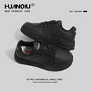 环球黑色板鞋女款2025新款冬季运动鞋子上班不累脚百搭休闲小黑鞋