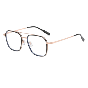 双梁眼镜男款变色近视可配度数镜片防蓝光辐射渐变茶眼睛框女平光