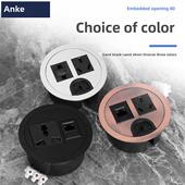 桌面插座圆形嵌入式 电源插座桌面台面孔圆形孔多功能穿线盒盖