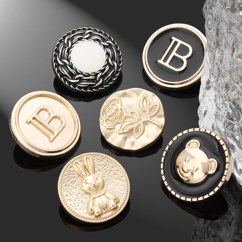 大衣扣子双面呢风衣外套西装高档女扣小香风各种大全衣服金属纽扣