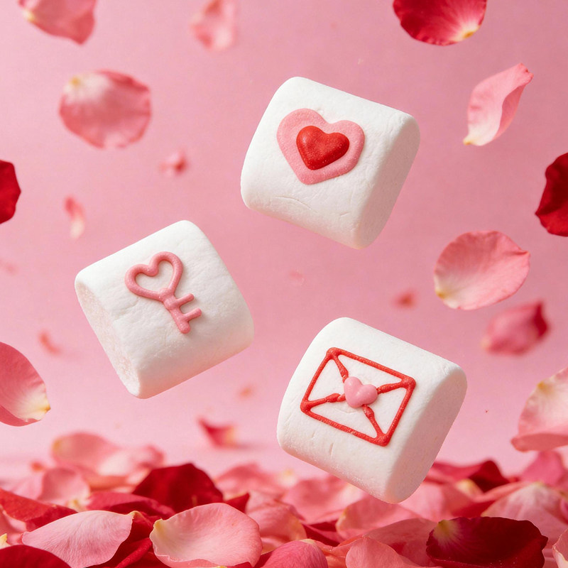 情人节爱心圆柱馒头棉花糖甜蜜可口送女朋友礼物糖果烘焙商用批发