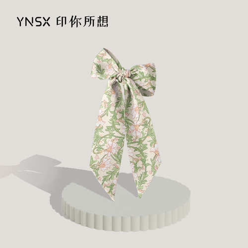 原创国风春生丝巾发带长条女