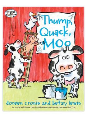 英文原版 Thump Quack Moo 砰砰 嘎嘎 哞 玉米迷宫 嘻哈农场 精装图画书 朵琳·克罗宁 英文版 进口英语原版书籍