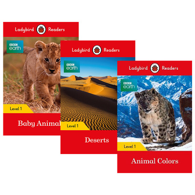 英文原版 BBC Earth Ladybird Readers Level 1 小瓢虫分级阅读系列1级3册 动物瓢虫 儿童英语分级读物 英文版