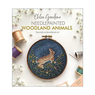 英文原版 Chloe Giordano Needlepainted Woodland Animals 针绘林地动物 精美刺绣艺术指南 Chloe Giordano 进口英语原版书籍