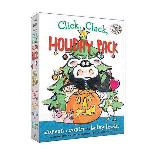 英文原版 Click Clack Holiday Pack 咔嗒 咔嗒 嘻哈农场的节日4册盒装 精装图画书 凯迪克奖得主朵琳·克罗宁 进口英语原版书籍