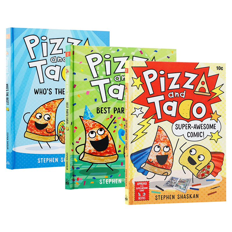 英文原版 Pizza and Taco 披萨饼与玉米片系列3册 初阶漫画 儿童初级章节书 搞笑图画小说 英文版 进口英语原版书籍
