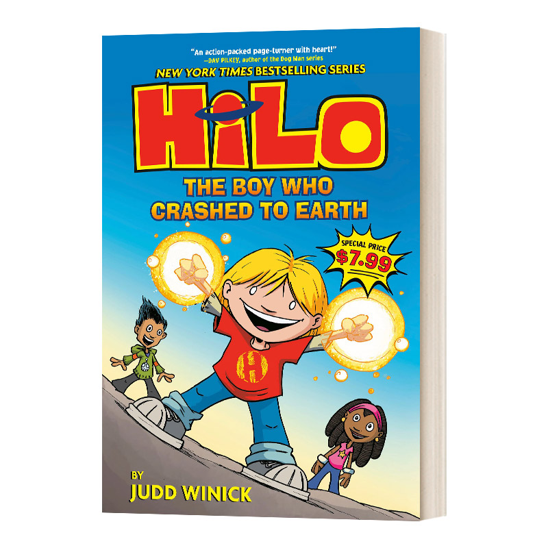 英文原版 Hilo 1 Boy Who Crashed To Earth 希罗书系列1 坠落地球的男孩 打败怪物拯救世界 英文版 进口英语原版书籍儿童全英语书