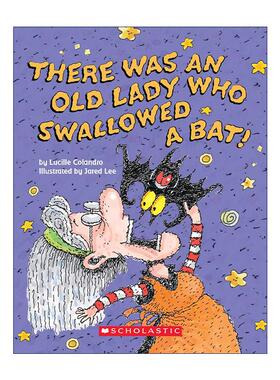 英文原版 There Was An Old Lady Who Swallowed a Bat 有一个老妇人吞下一只蝙蝠 纸板书 英文版 进口英语原版书籍