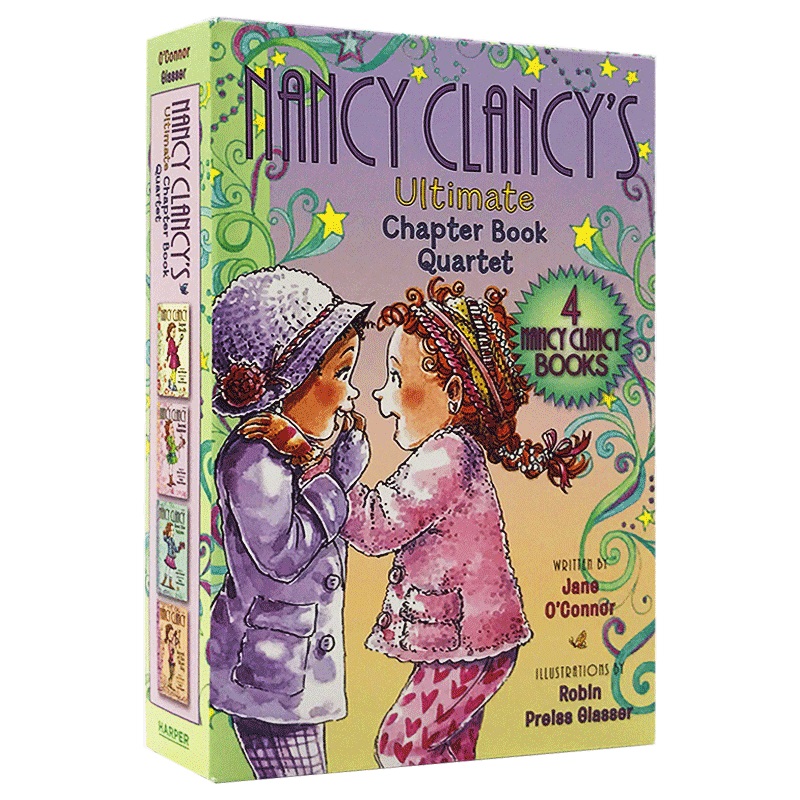 漂亮的南希4册章节桥梁书 英文原版 Fancy Nancy Clancy’s Ultimate Chapter Book 英文版儿童英语小说 正版时尚小俏妞故事合集 书籍/杂志/报纸 儿童读物原版书 原图主图