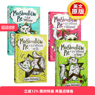 英文原版 Marshmallow Pie the Cat Superstar1-4 棉花糖派巨星猫系列漫画4册 漫画插图 桥梁读物 初章小说 英文版 进口英语书籍