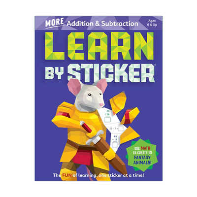 英文原版 Learn by Sticker More Addition & Subtraction 贴纸学习册 加减法2 英文版 进口英语原版书籍