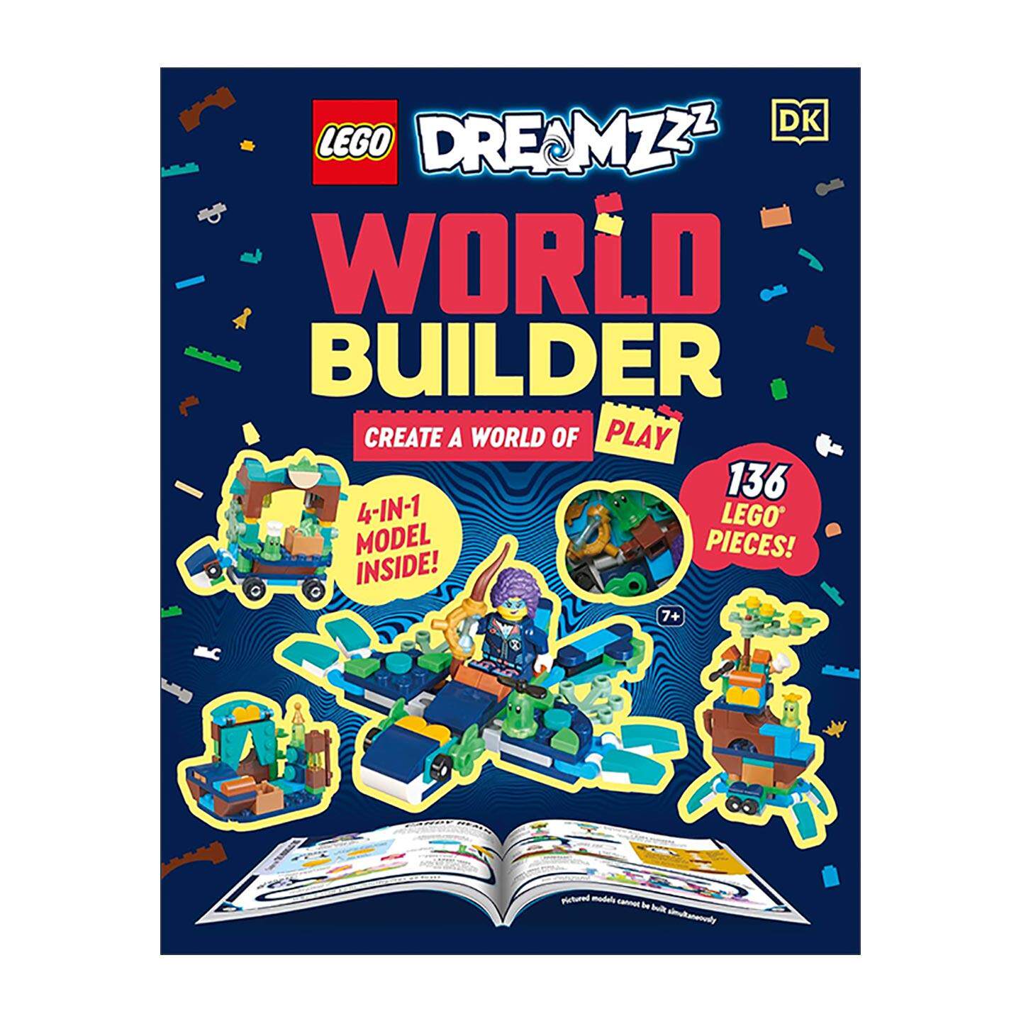 英文原版 LEGO DreamZzz World Builder DK乐高梦幻世界建造者 4合1模型 136块积木 英文版 进口英语原版书籍