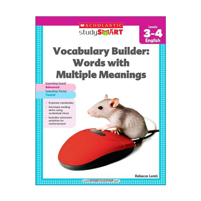 英文原版 Scholastic Study Smart Vocabulary Builder Words with Multiple Meanings 3-4 英文版 进口英语原版书籍