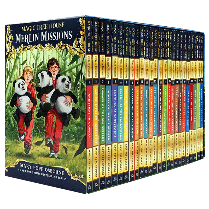 神奇树屋1-25册 梅林的任务 英文原版Magic Tree House Merlin Missions原神奇树屋29-53册儿童分阶阅读英语章节小说书籍