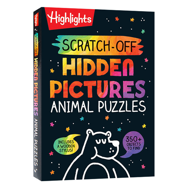 英文原版 Scratch-Off Hidden Pictures Animal Puzzles 刮一刮 隐藏图片中的动物拼图 儿童趣味游戏 英文版 进口英语原版书籍
