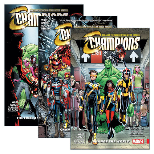 英文原版 Champions 冠军小队系列3册 漫威漫画 Mark Waid 英文版 进口英语原版书籍